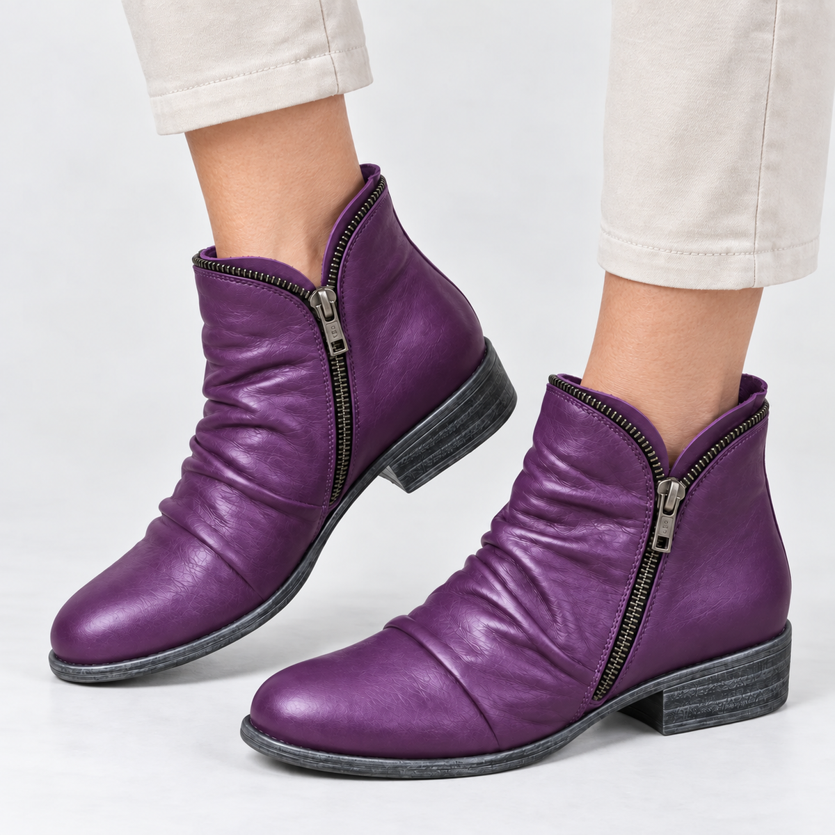 Botines Valeria™ | Piel genuina y cierre lateral