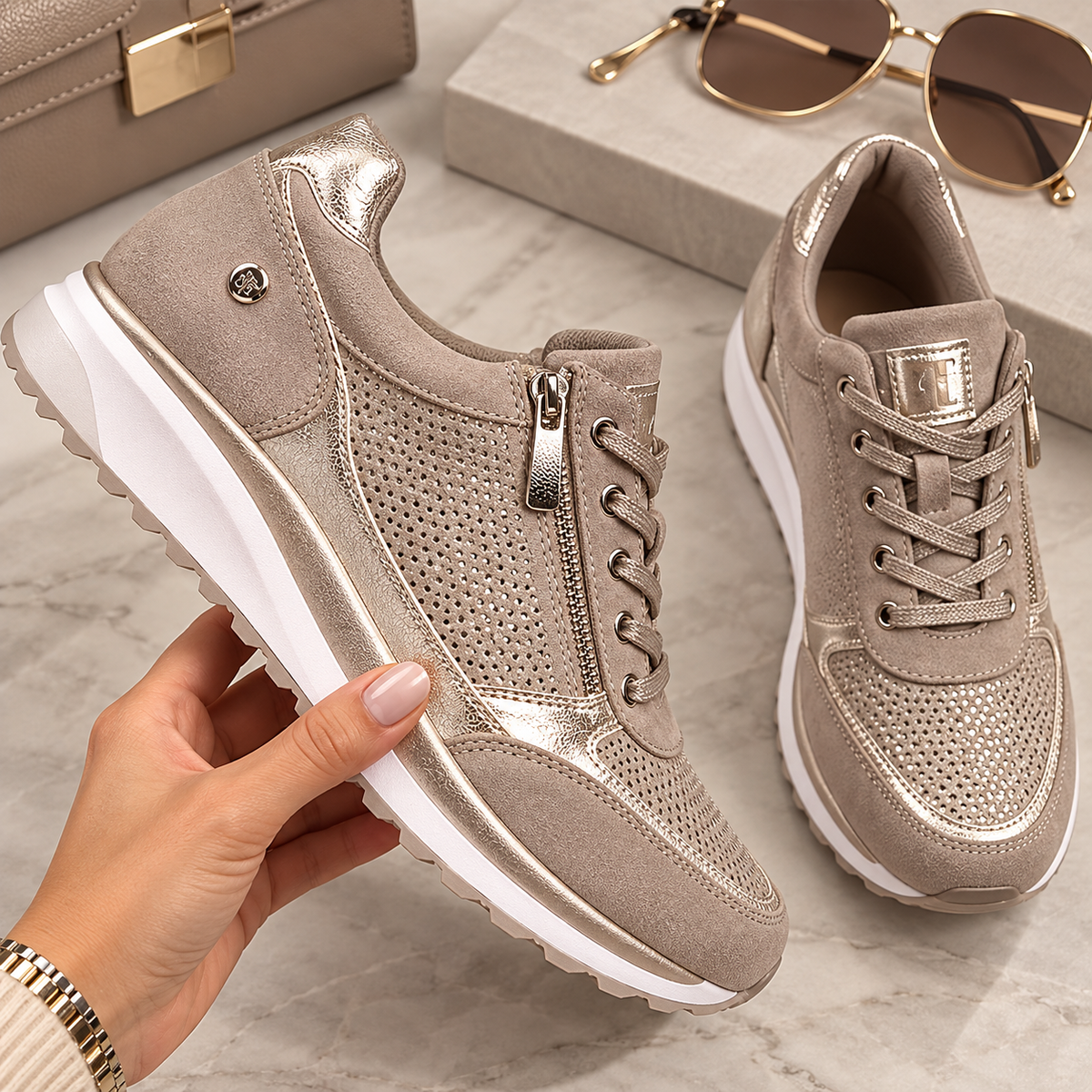 Martina™ | Zapatillas Cómodas con Cierre · Sin Cordones