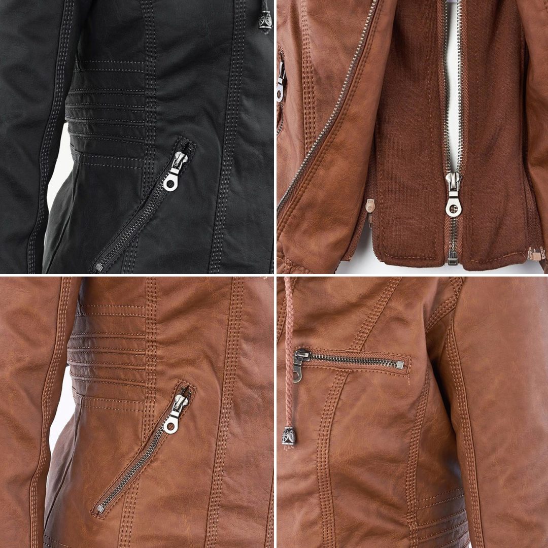 Mariana™ | Chamarra de piel ligera con capucha