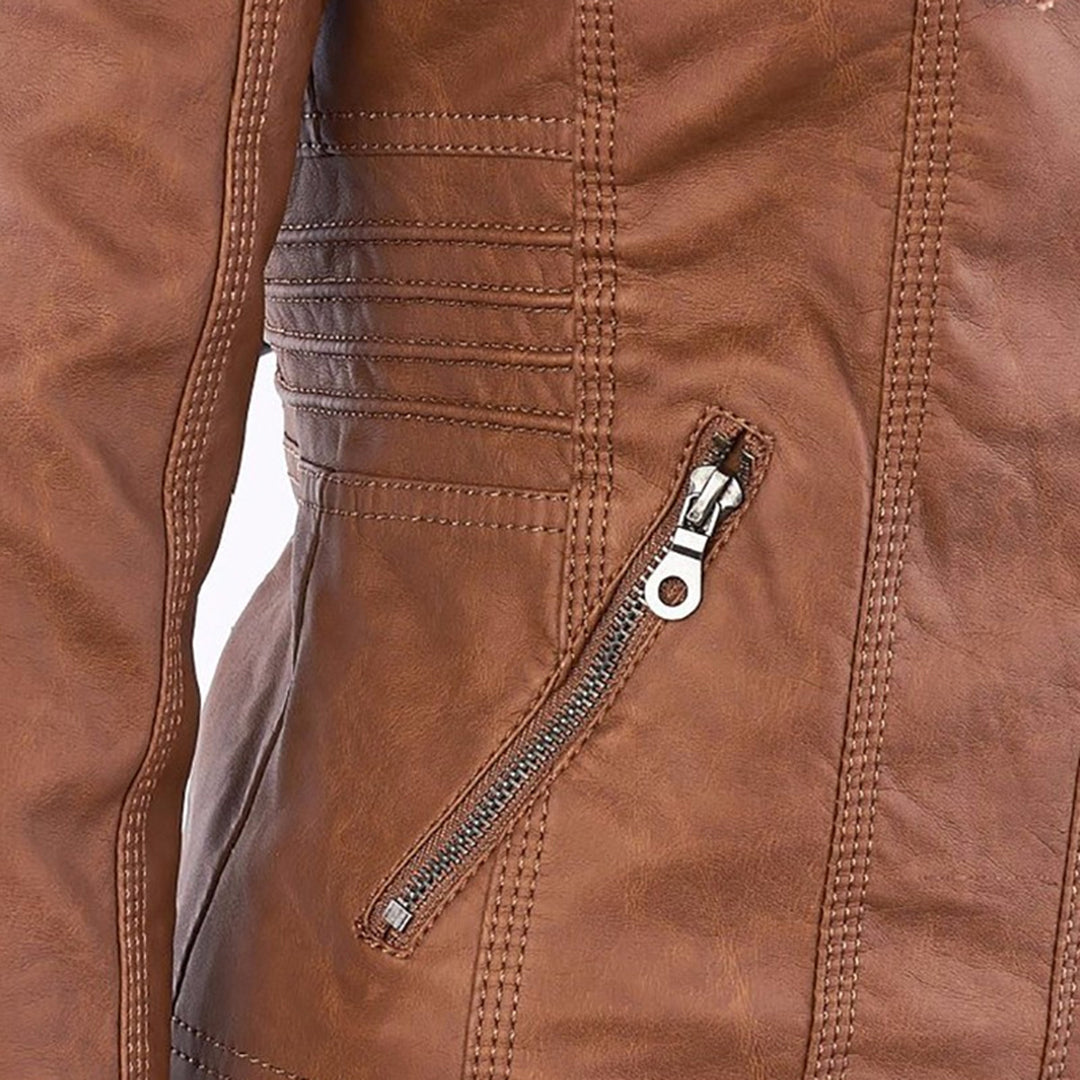 Mariana™ | Chamarra de piel ligera con capucha