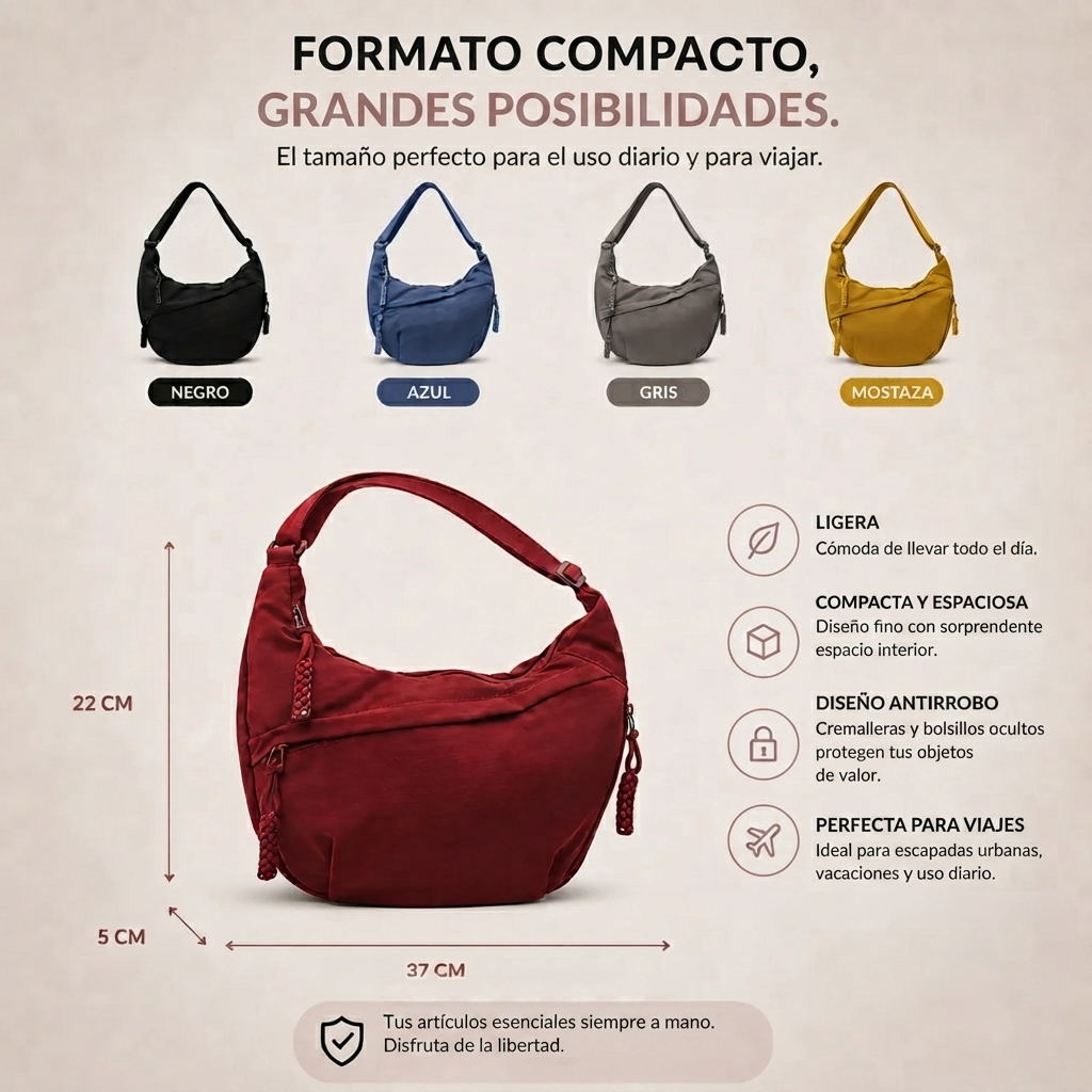 Aria | Bolso de Hombro Negro