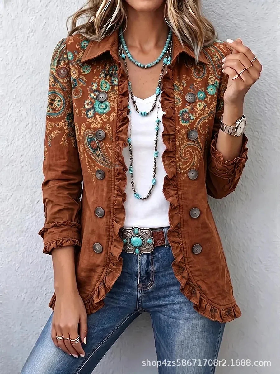 Chamarra Paz™ | Estilo vaquero con volantes