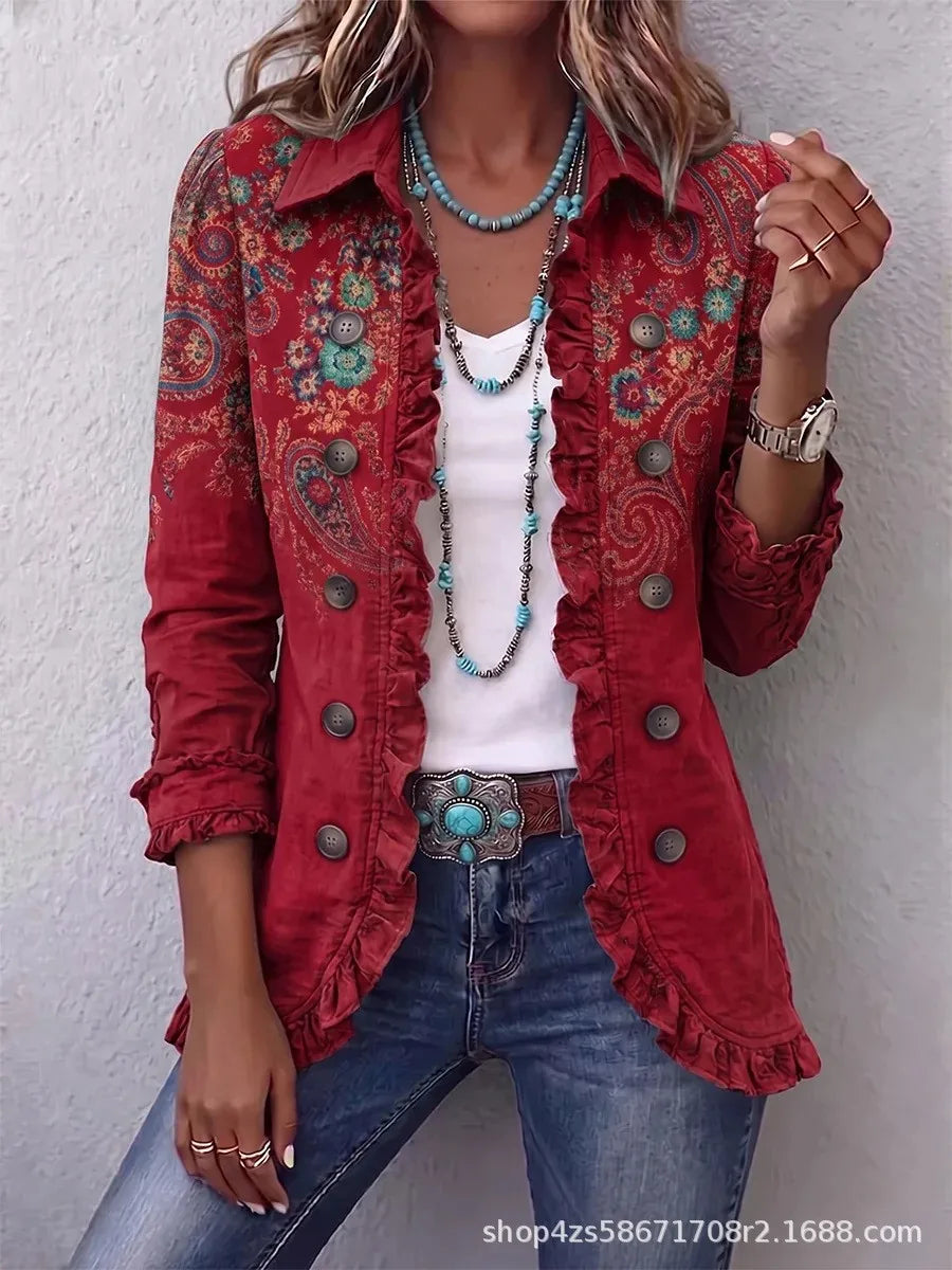 Chamarra Paz™ | Estilo vaquero con volantes