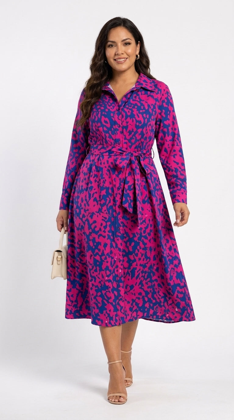 Daniela™ | Vestido Midi con Cinturón · Estiliza y Favorece