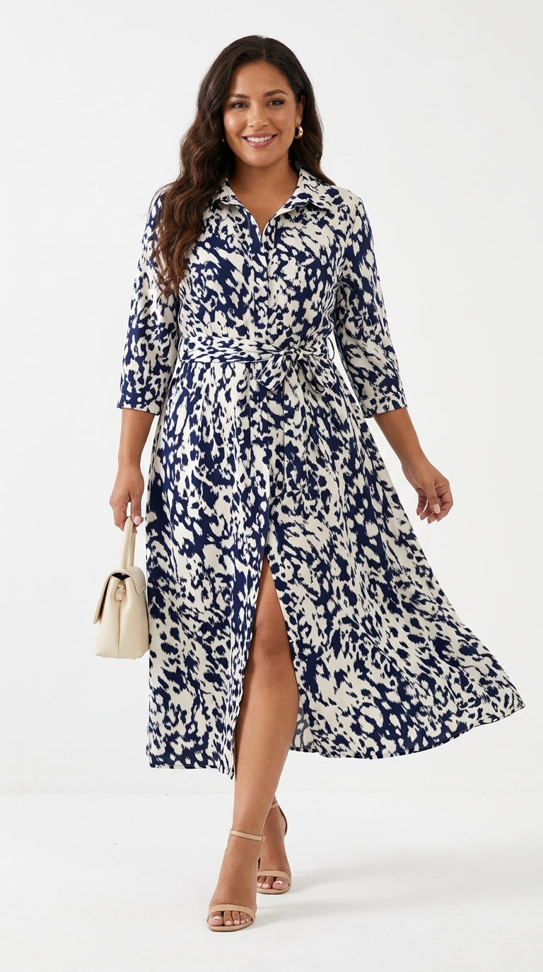 Daniela™ | Vestido Midi con Cinturón · Estiliza y Favorece
