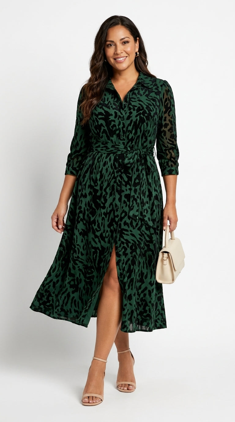 Daniela™ | Vestido Midi con Cinturón · Estiliza y Favorece