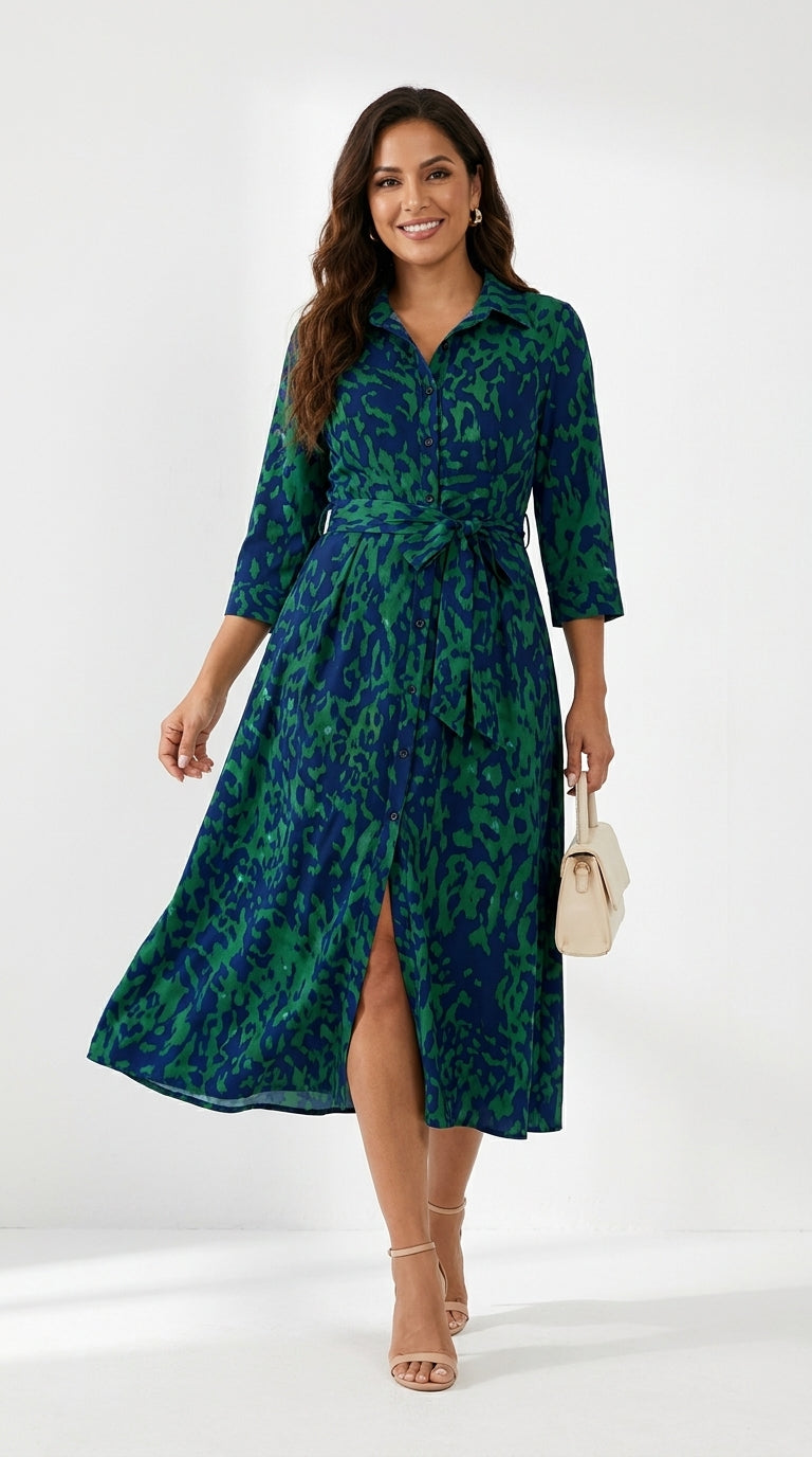 Daniela™ | Vestido Midi con Cinturón · Estiliza y Favorece
