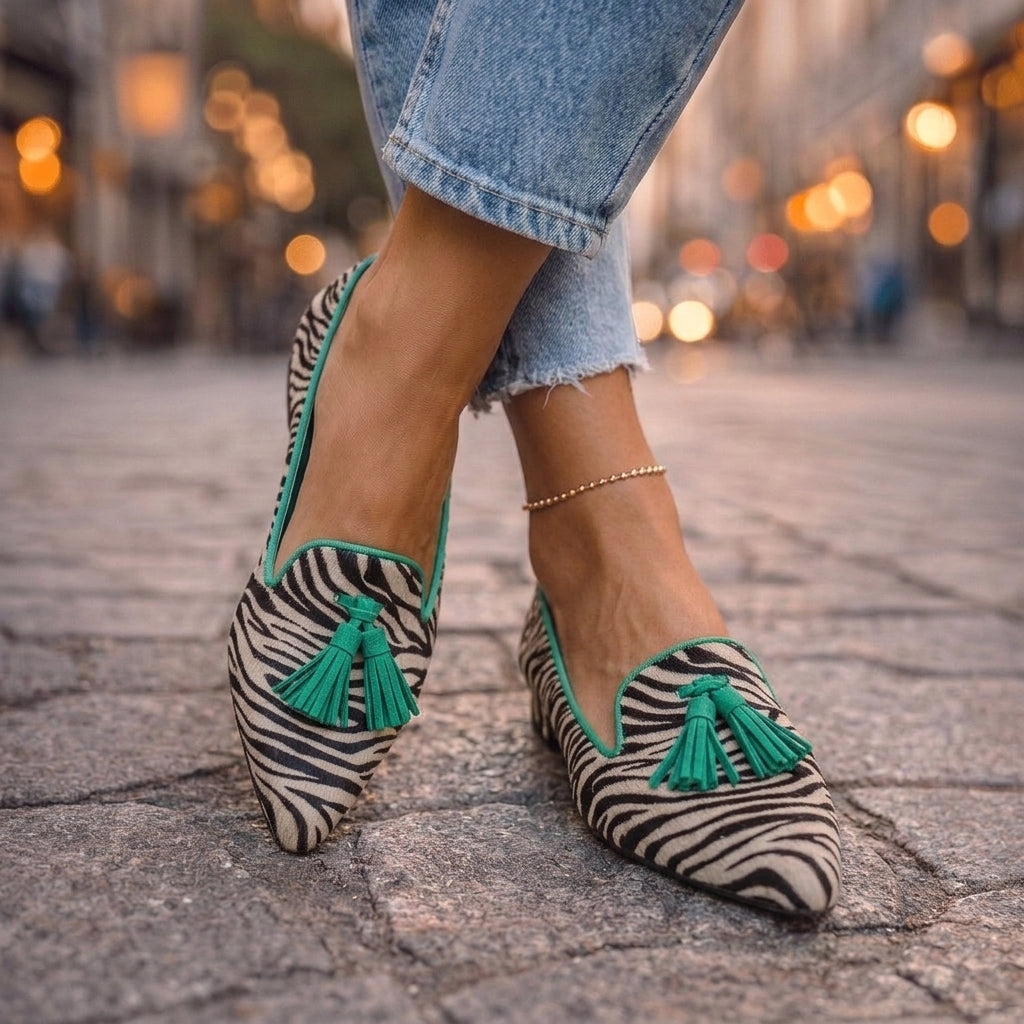 Elena™ | Mocasines de Leopardo · Elegantes y Aptos para Pie Ancho