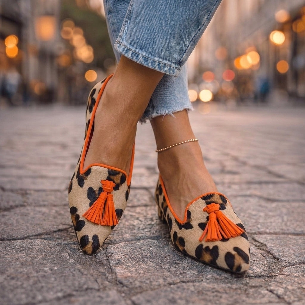 Elena™ | Mocasines de Leopardo · Elegantes y Aptos para Pie Ancho