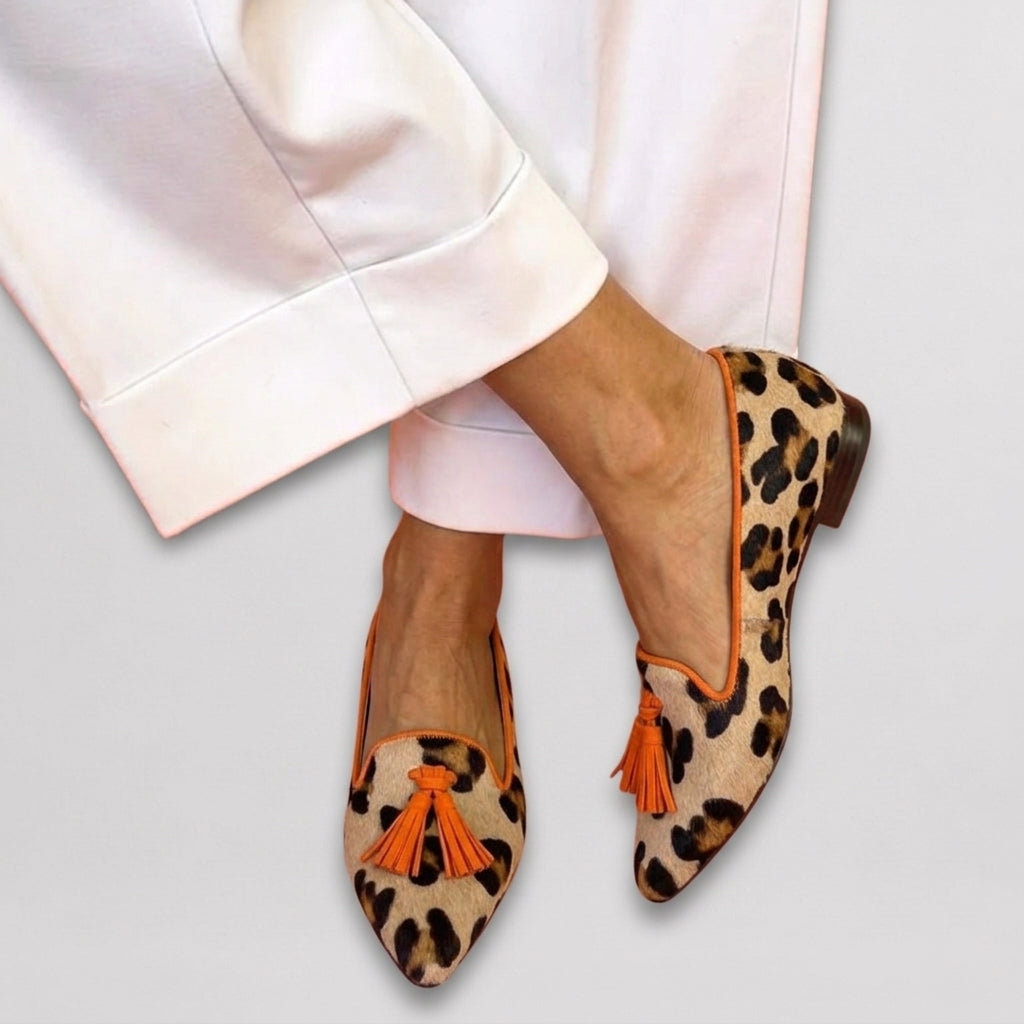 Elena™ | Mocasines de Leopardo · Elegantes y Aptos para Pie Ancho