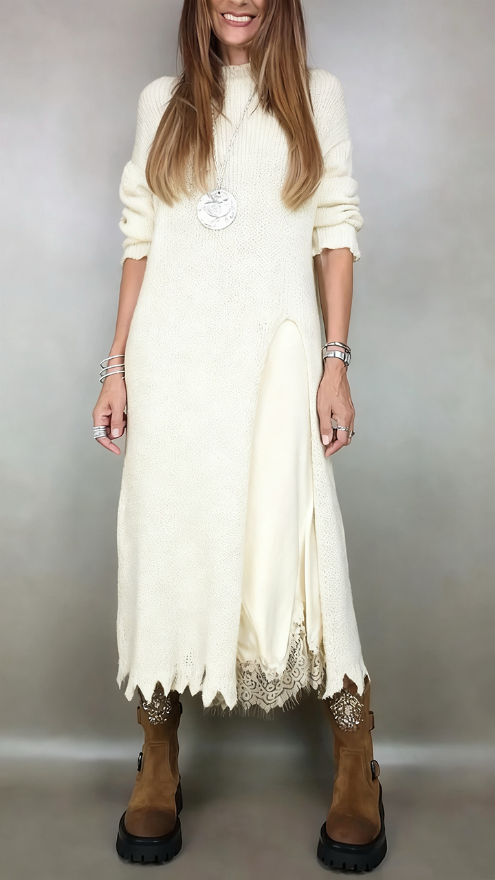 Carlota™ | Conjunto 2 Piezas · Vestido Lencero y Cárdigan