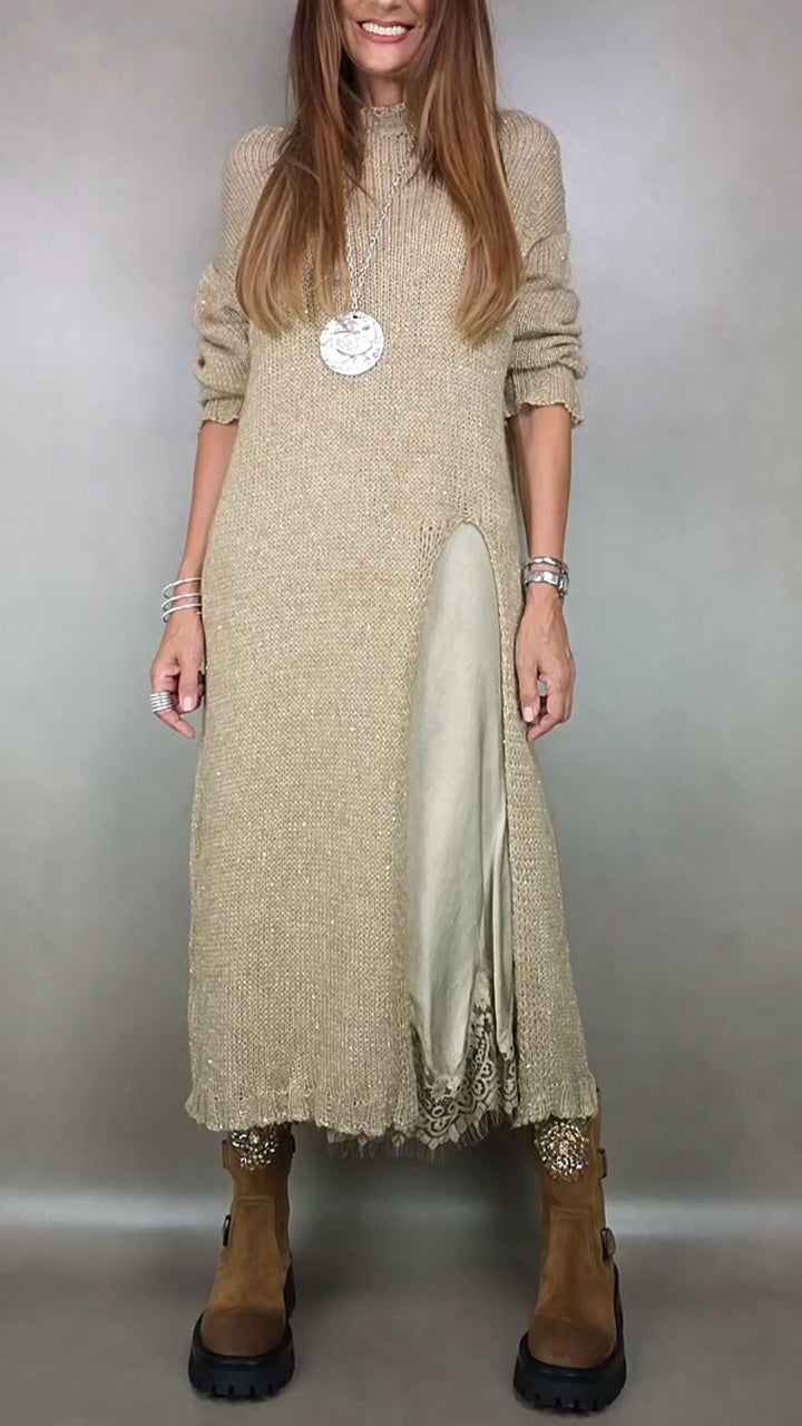Carlota™ | Conjunto 2 Piezas · Vestido Lencero y Cárdigan