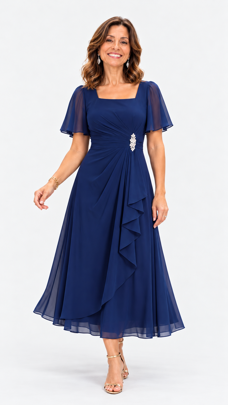 Vestido Rocío™ | Elegante, con manga de gasa y volante