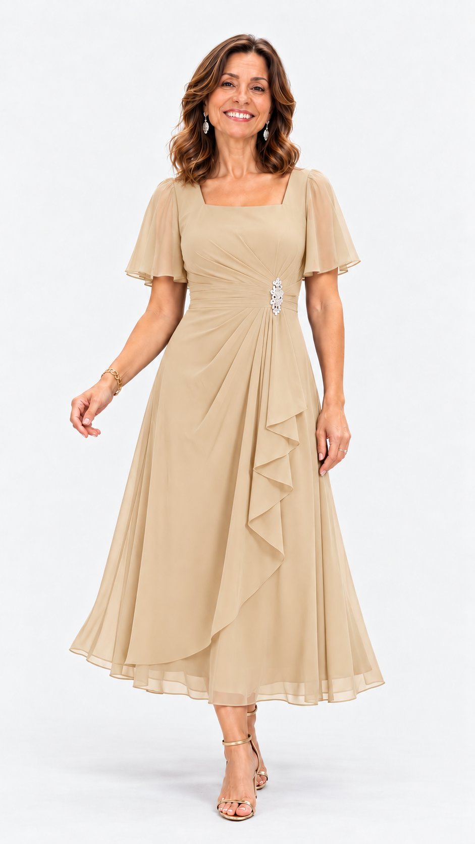 Vestido Rocío™ | Elegante, con manga de gasa y volante