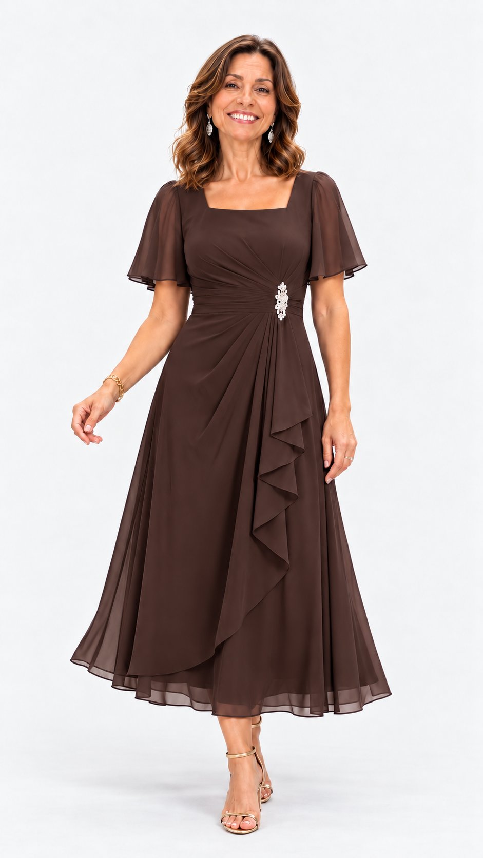 Vestido Rocío™ | Elegante, con manga de gasa y volante