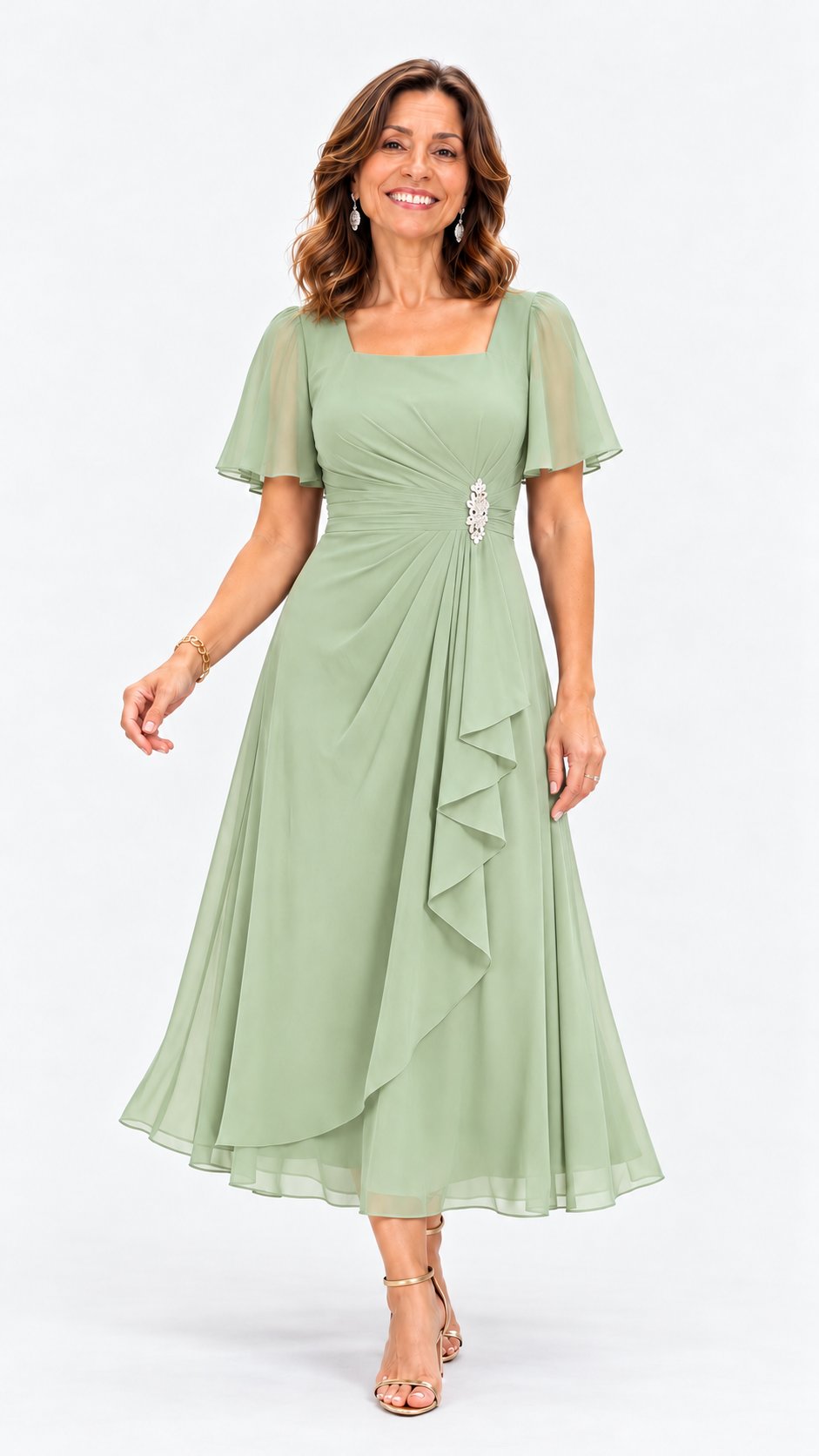 Vestido Rocío™ | Elegante, con manga de gasa y volante