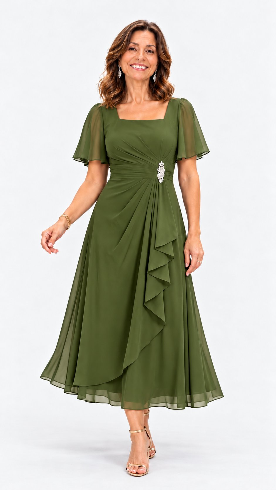 Vestido Rocío™ | Elegante, con manga de gasa y volante