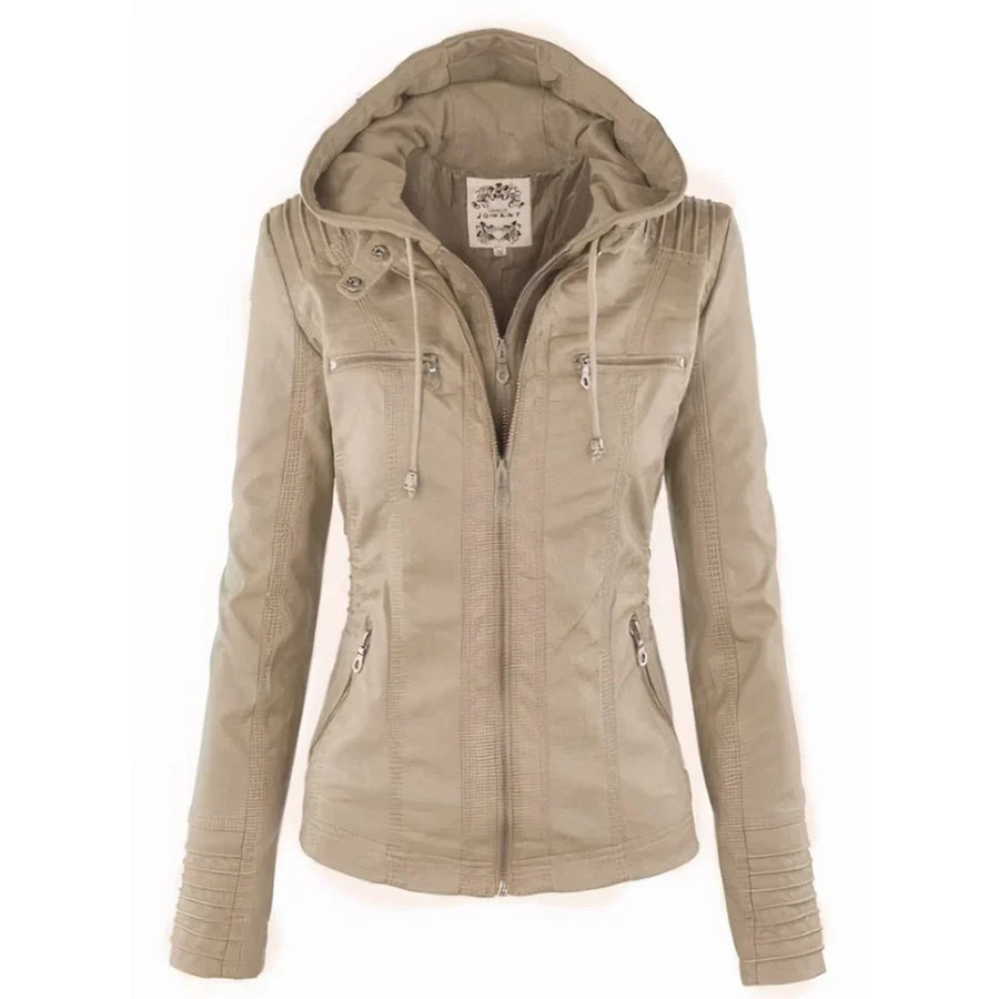 Mariana™ | Chamarra de piel ligera con capucha